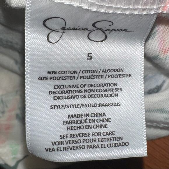 NWT Jessica Simpson Toddler Girls Ruffle Tropical Floral Romper Size 5 - Picture 8 of 13